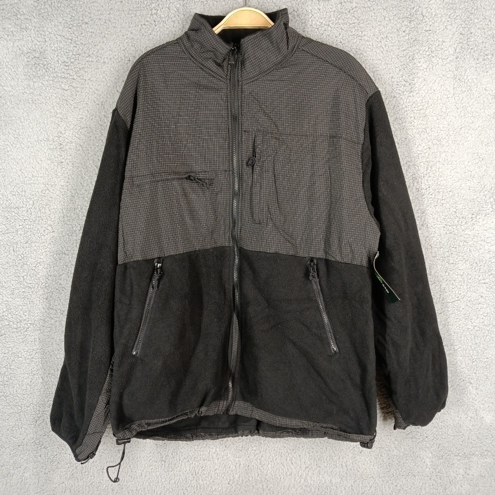 Mountain Fog Men's Size XXL Black & Gray Fleece Jacket Full Zip Pockets Outdoor‎